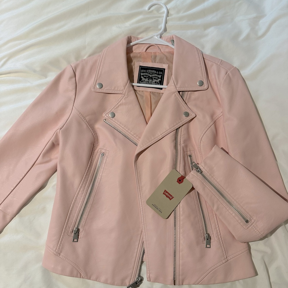 Levi’s Leather Jacket in Soft Pink